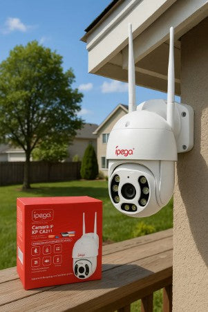 Cámara Exterior Ípega KP‑CA211 – PTZ 1080p Wi‑Fi con Doble Rastreo